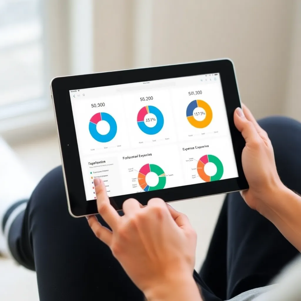 Person nutzt digitale Finanztools zur Umsetzung der 50-30-20 Regel